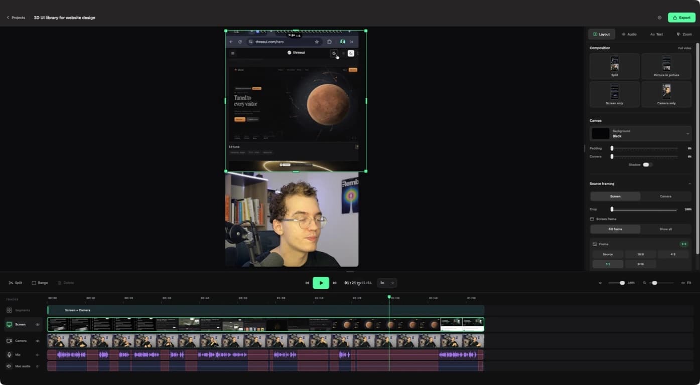The BlitzRecorder editor on macOS